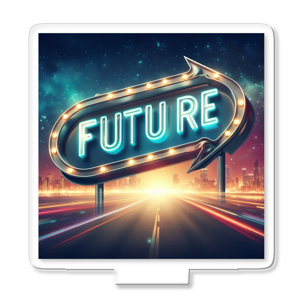 ワンダーワールド・ワンストップのFUTURE　文字入り未来を感じさせるイラスト アクリルスタンド