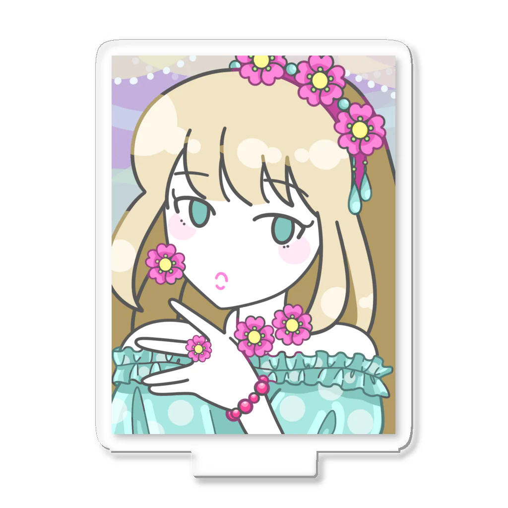 しおぱんメロンパンのガール（お気に入りのお花のアクセサリー） Acrylic Stand