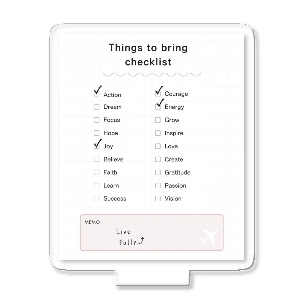 Live_Fullyのモチベーションチェックリスト　motivation checklist Acrylic Stand