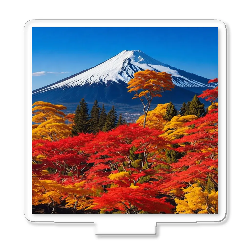 YASU1の秋晴れの空/富士山/色鮮やかな紅葉 アクリルスタンド