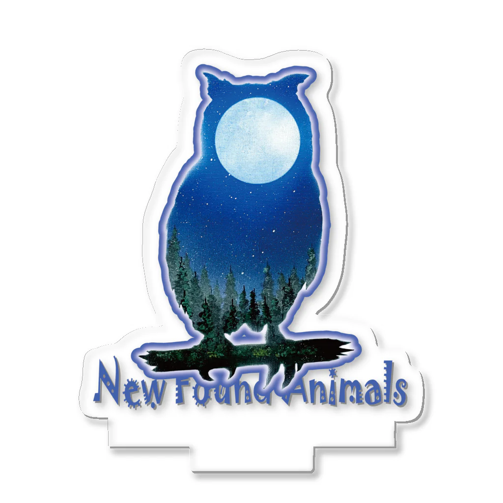 『New Found Animals』StoreのNew Found Animals『Nocturnal  Scene【Horned Owl】』～ミミズク～ アクリルスタンド