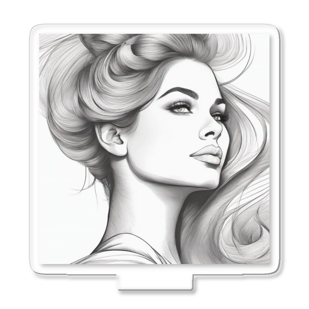 moribouの髪をかき上げる女性アートグッズ Acrylic Stand