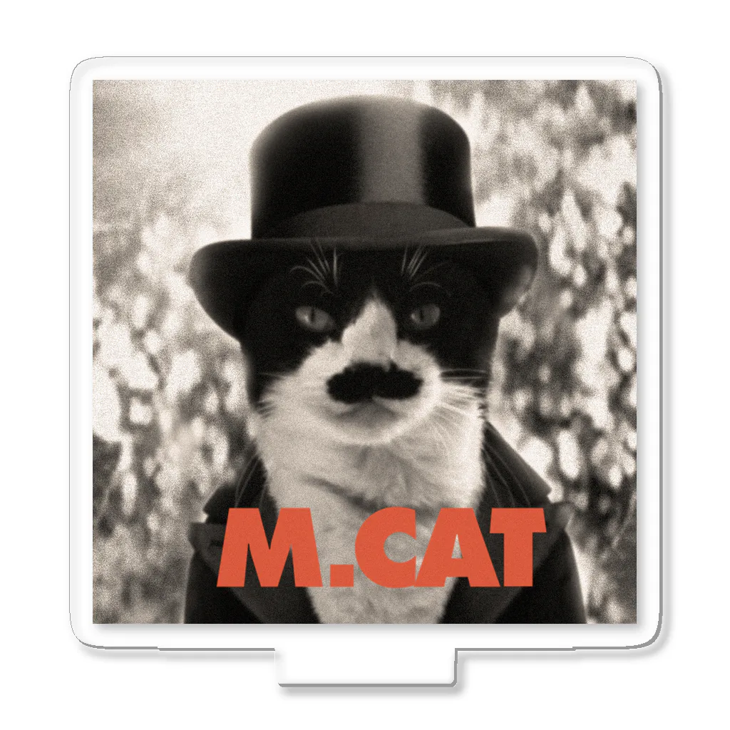 CATLESのネコ好き 猫柄 ハチワレちょび髭 CATLES M.CAT マリオキャット アクリルスタンド