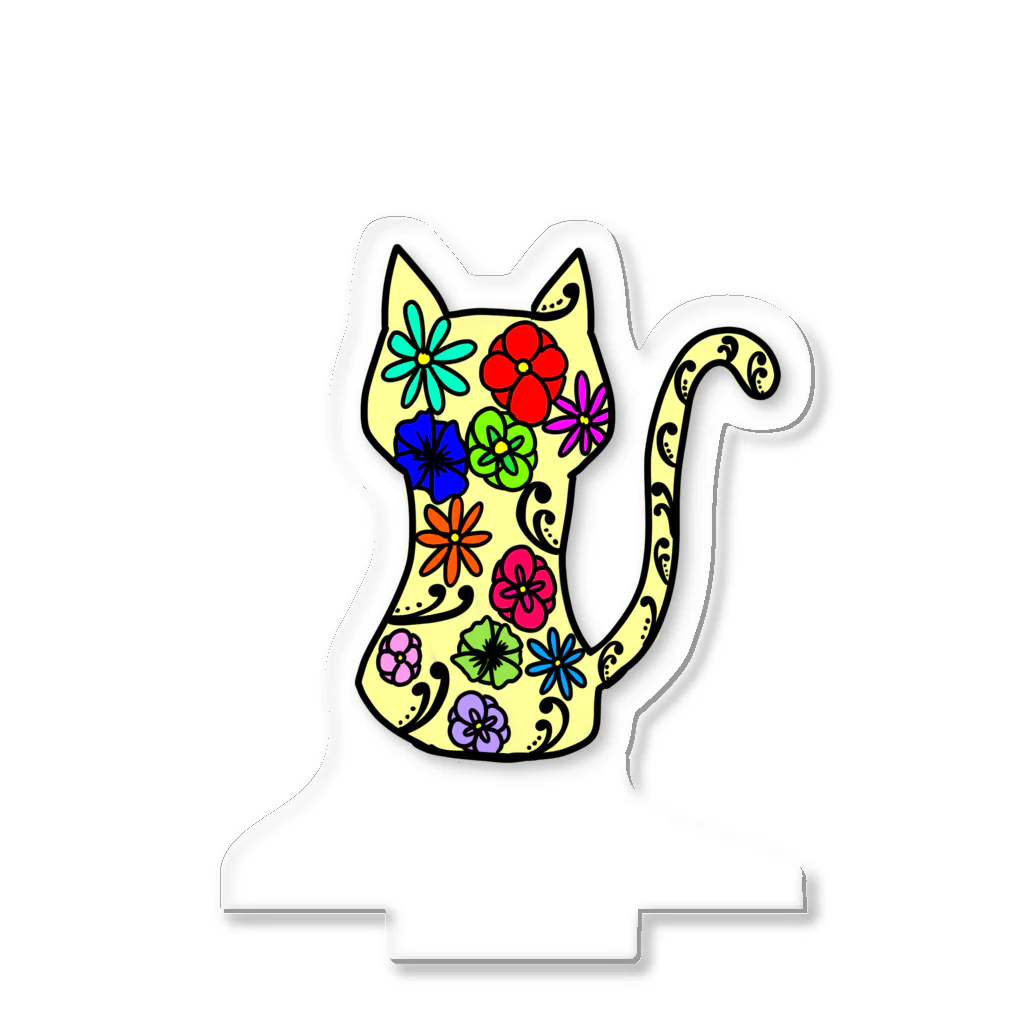 ねこまる(ＪＯＭ)の猫花 Acrylic Stand