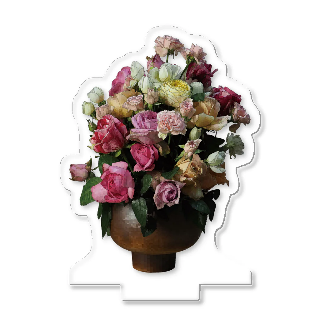 植物の絵師「洋子」の店の薔薇の花束 Acrylic Stand