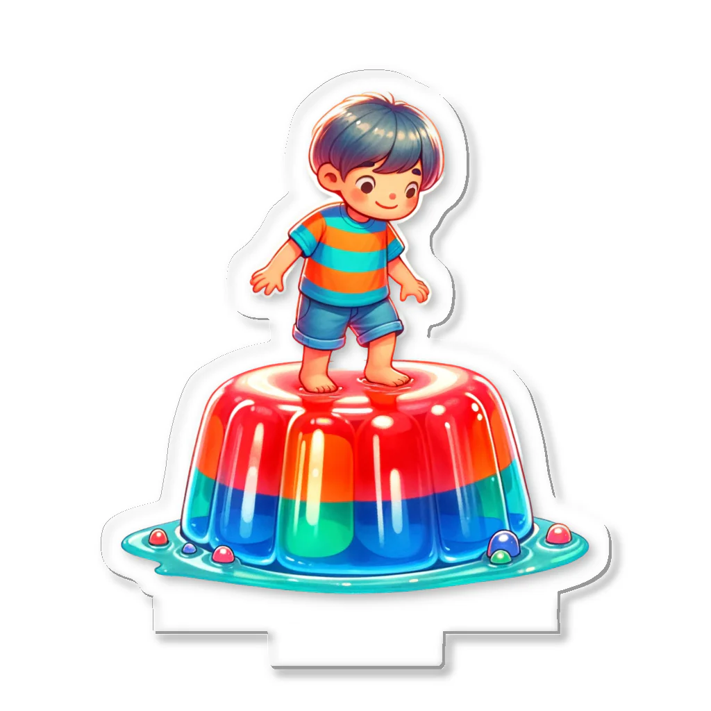 ゼリー少年のゼリーの上に立つ少年 Acrylic Stand