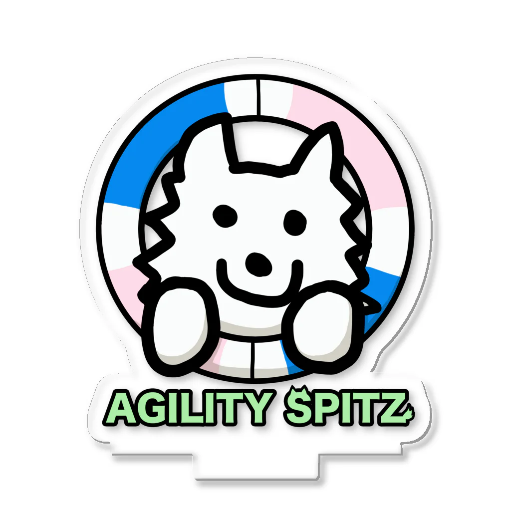 ehime@けだま&もち＆すみのAGILITY SPITZ「タイヤからこんにちは！」 Acrylic Stand