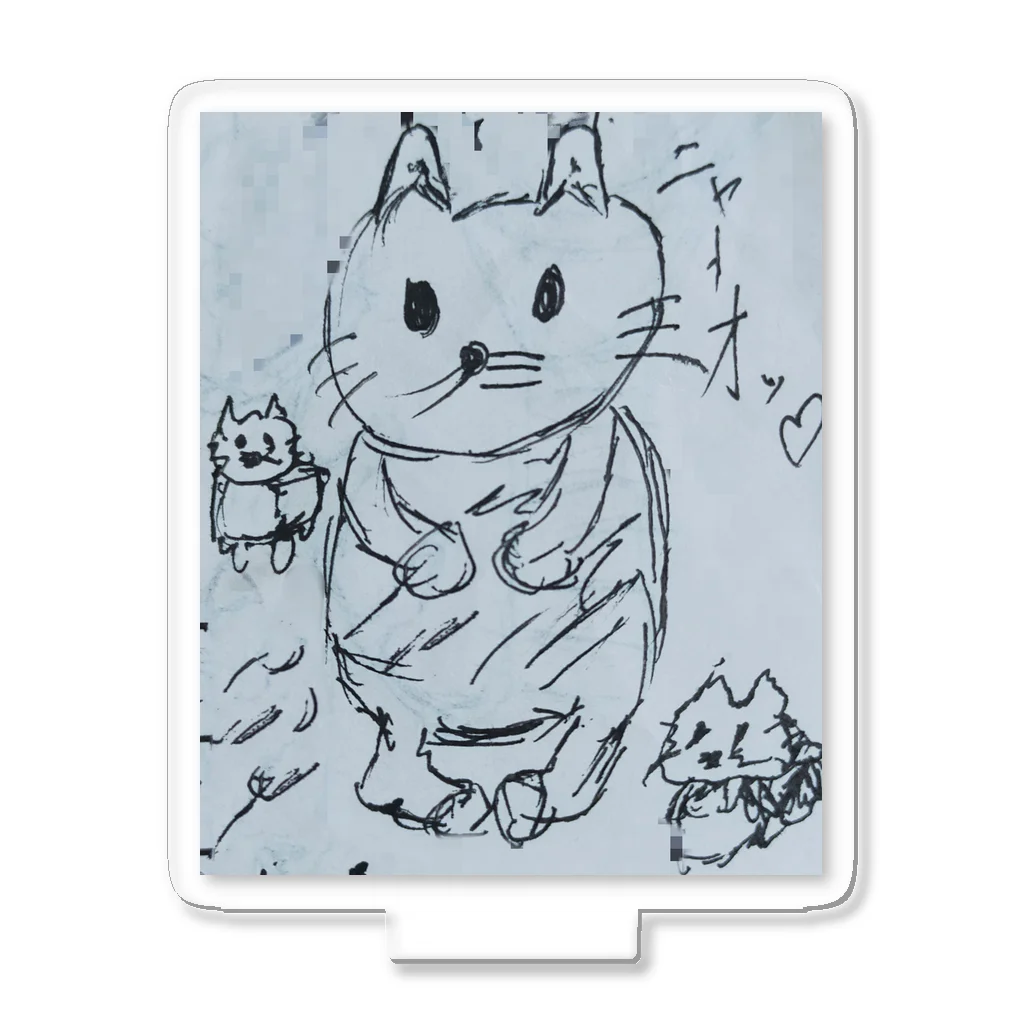 宇宙黒猫キョロちゃんの謎の画伯が描いた宇宙黒猫キョロちゃん Acrylic Stand