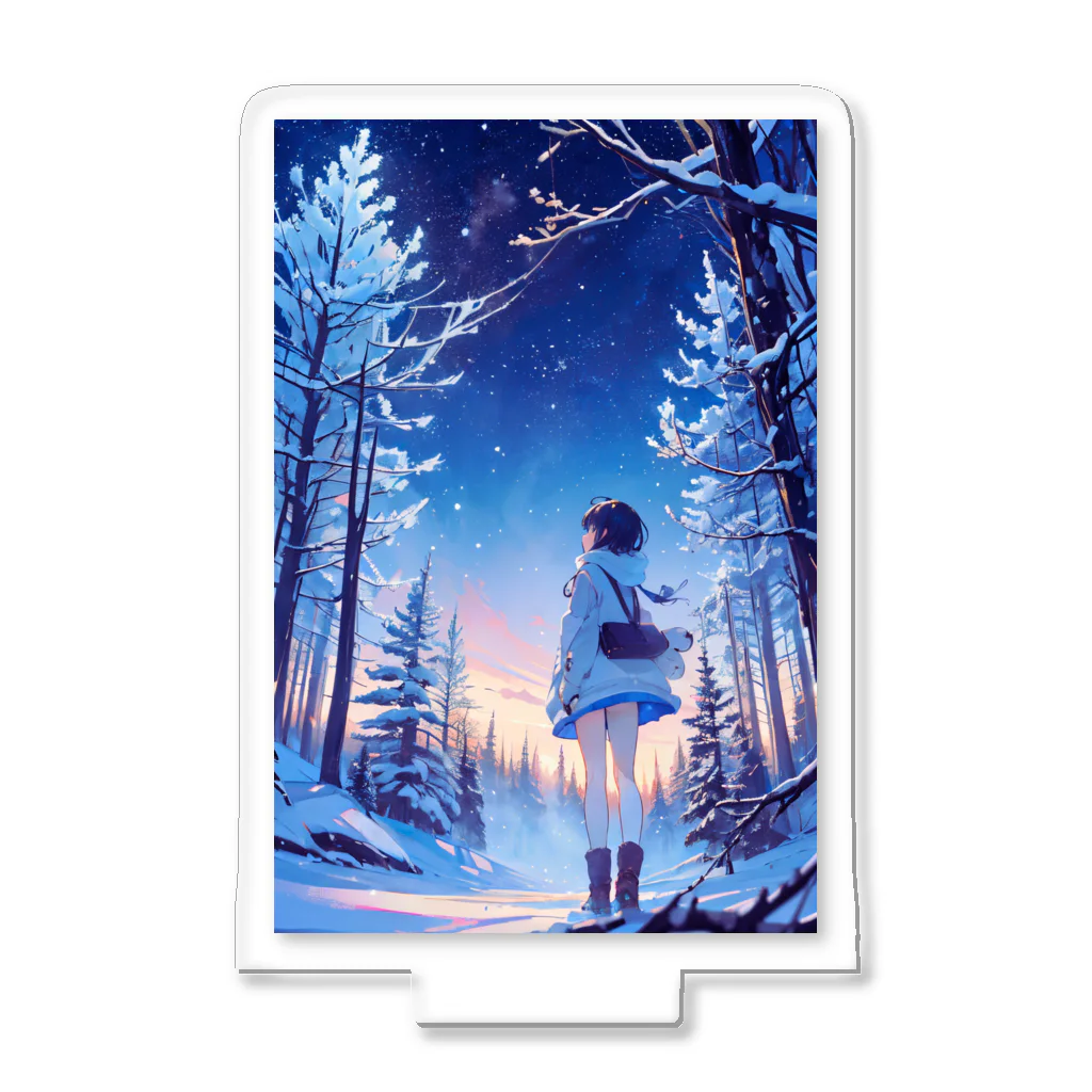 卯月なのかのMagical Winter Journey　〜雪に染められた銀世界の旅〜　No.4「Dawn」 Acrylic Stand