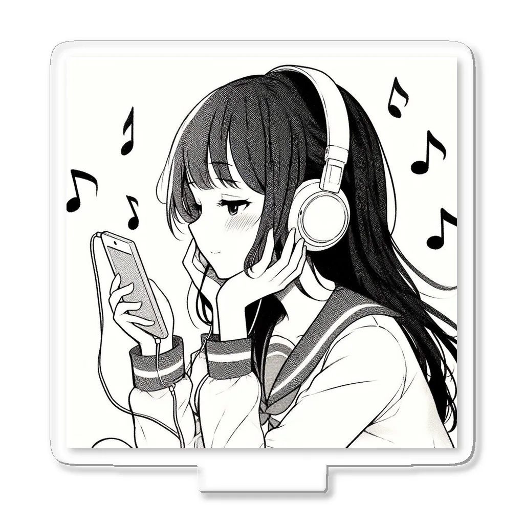 kibou0304の音楽を聴く女の子 Acrylic Stand