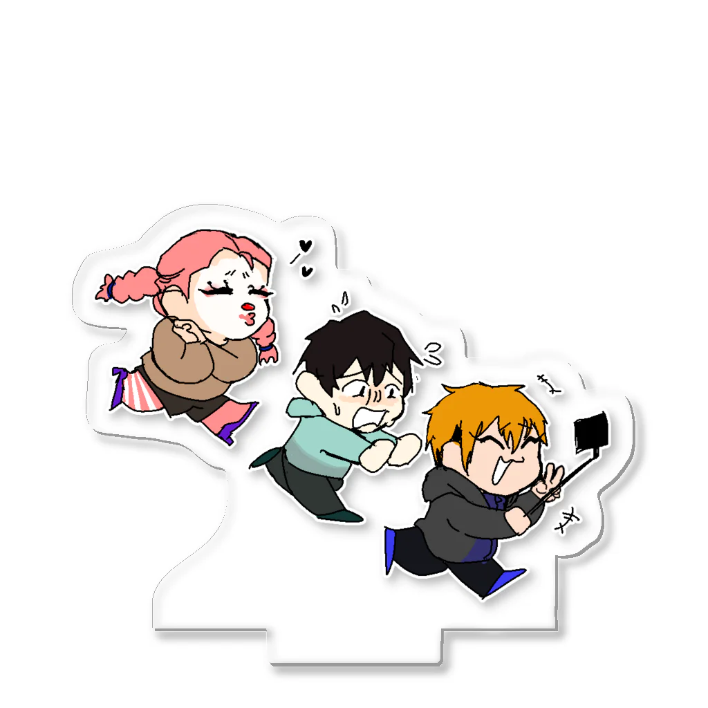 中島トムヤムクンのハートフルな3人 Acrylic Stand