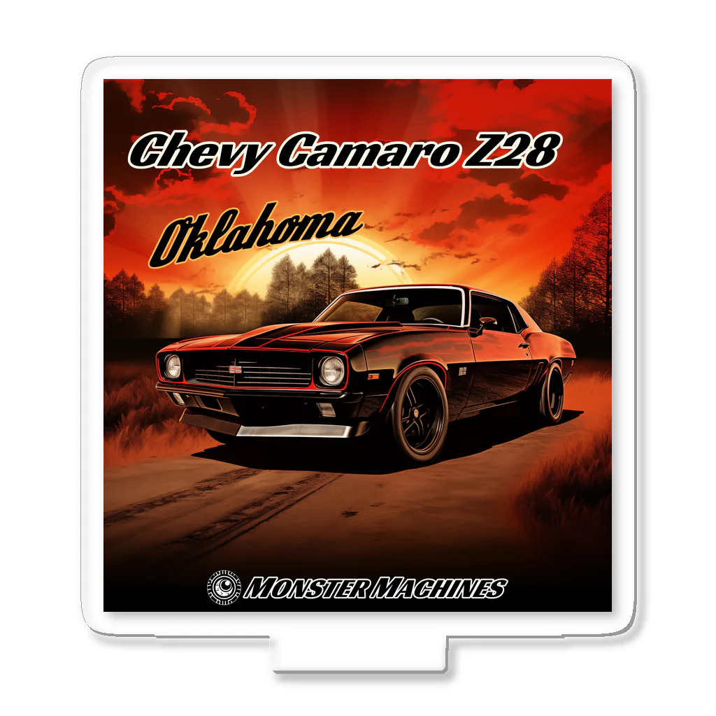 ｱｰﾄｷﾞｬﾗﾘｰ こっそり堂 (笑のChevy Camaro Z28 Oklahoma モンスターマシーン アクリルスタンド