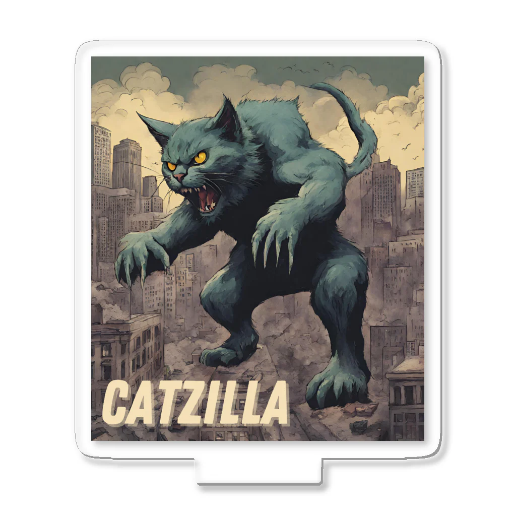 HappyFaceMarketのゴジラになりたい猫 CATZILLA Acrylic Stand