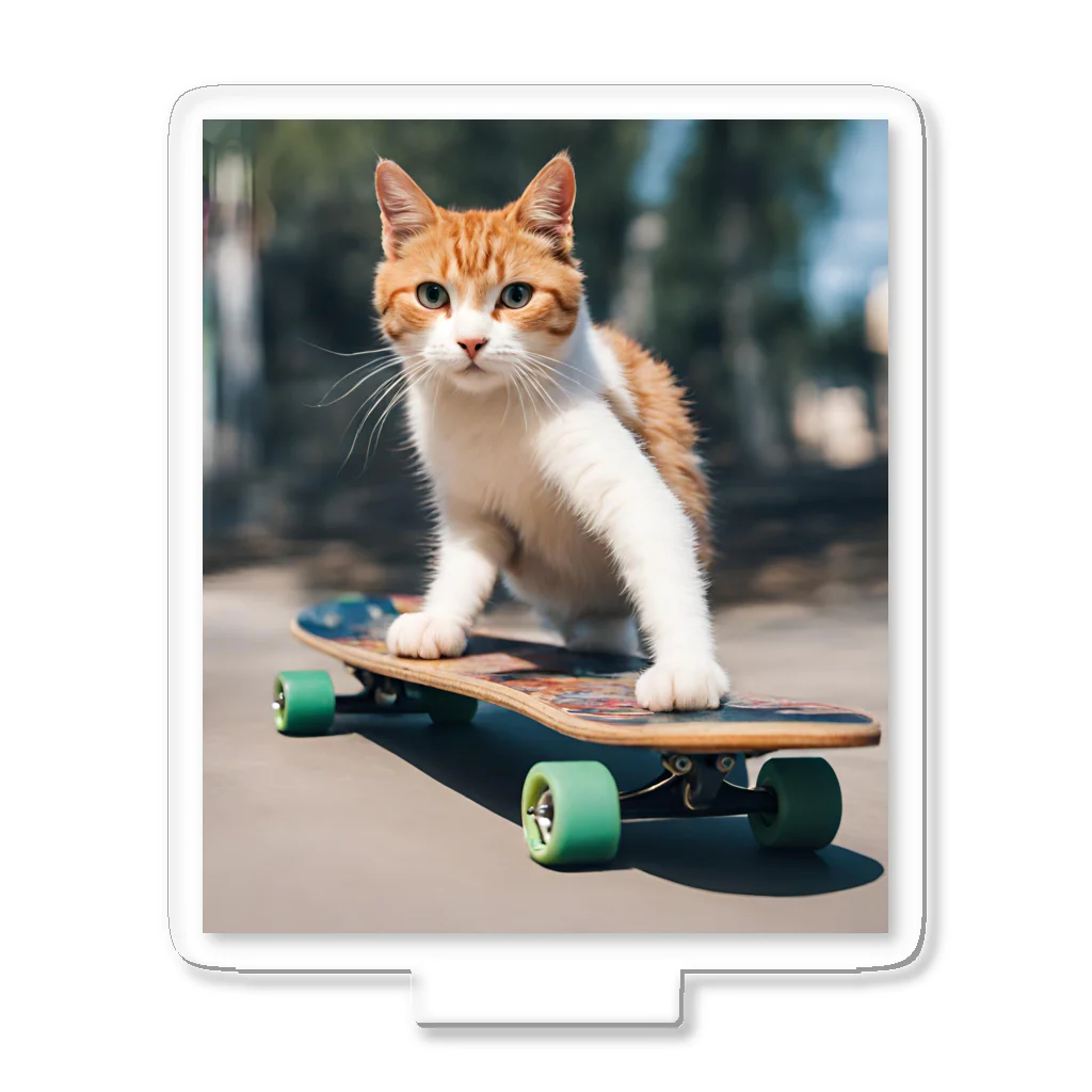 ゴーアップのa cat on the skateboard（スケボネコ） Acrylic Stand