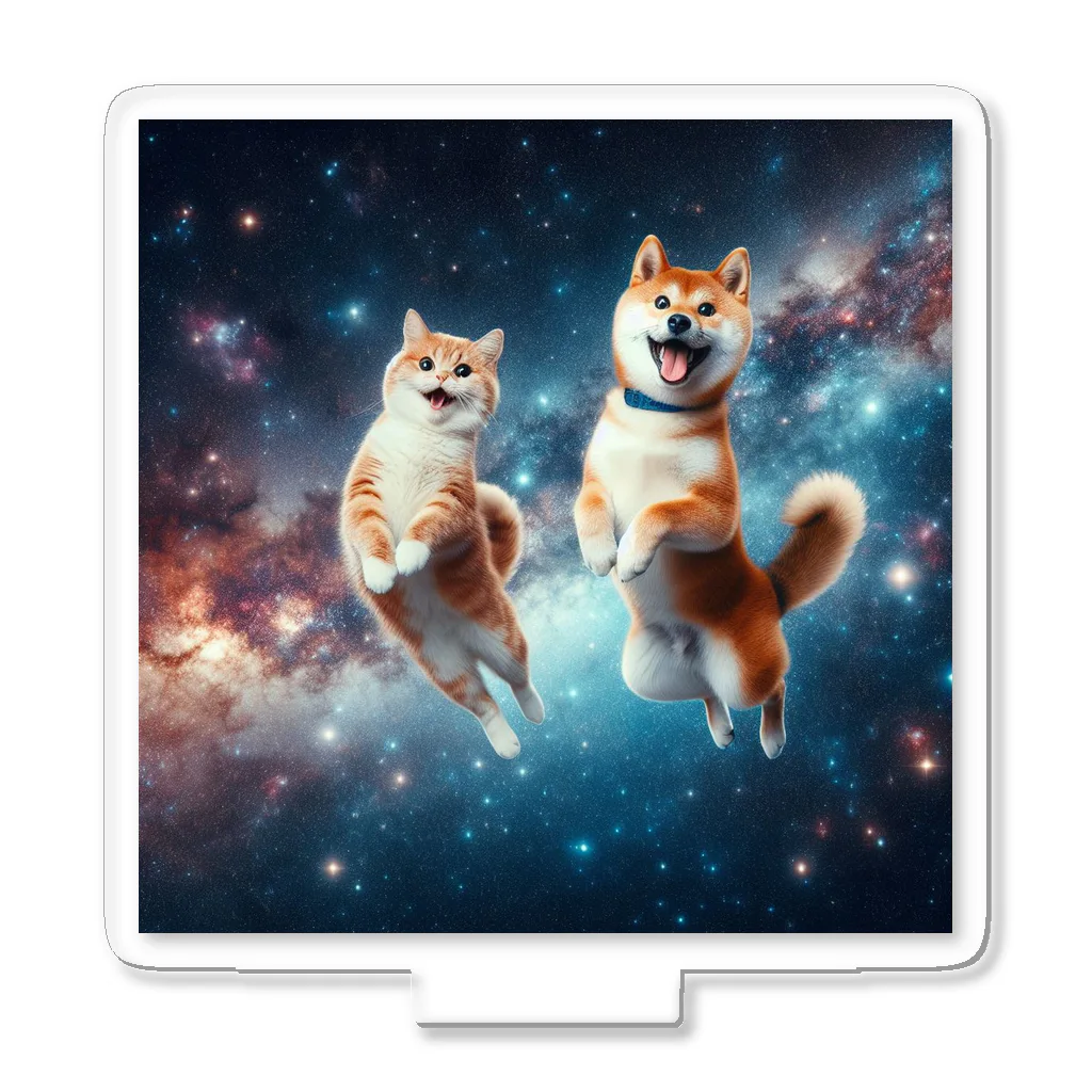 宇宙猫ファクトリーの宇宙猫と宇宙犬 4号 Acrylic Stand