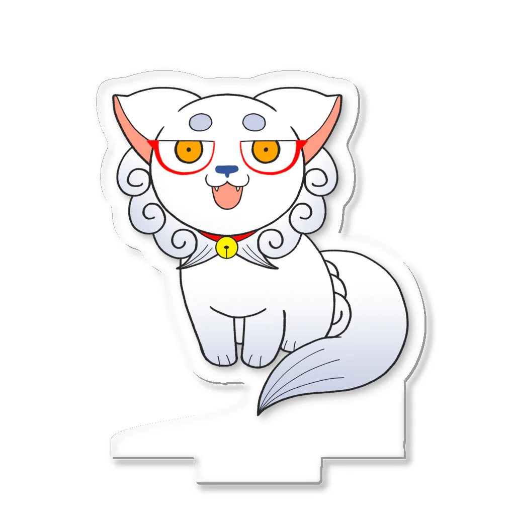 さんまぐろの飼い狛シロ【あ】（フレーメン反応） Acrylic Stand