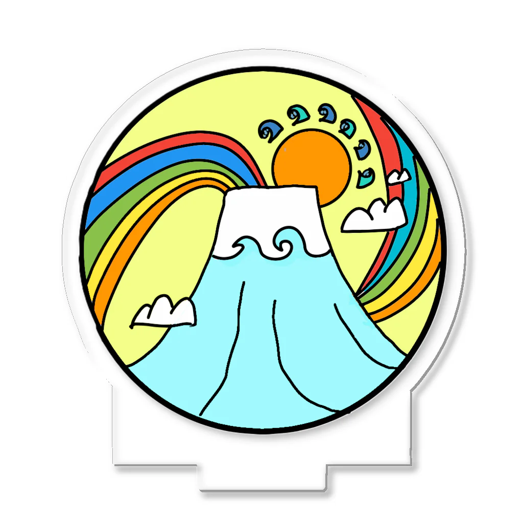 aloha_world_in_circleのjapan mount Fuji rainbow Acrylic Stand