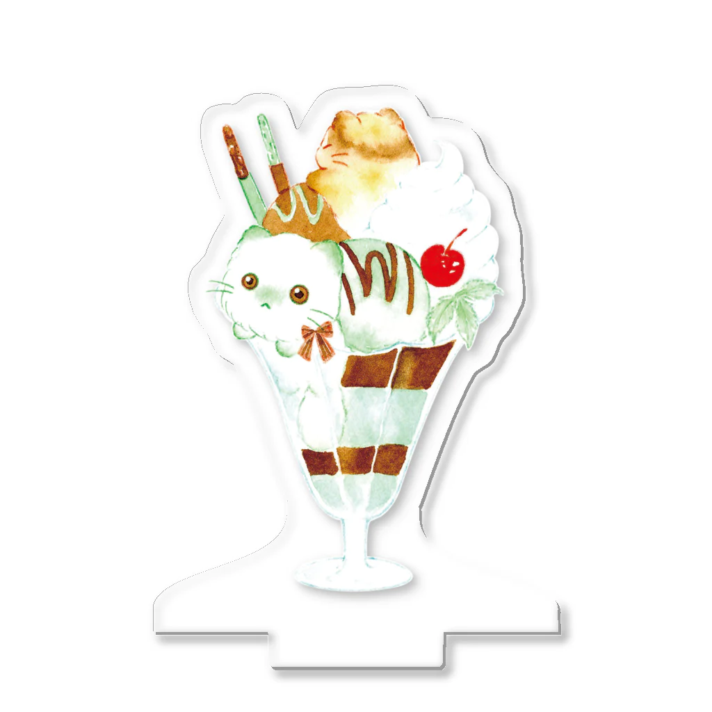 しらさぎしゅうのチョコミントにゃんこパフェ Acrylic Stand