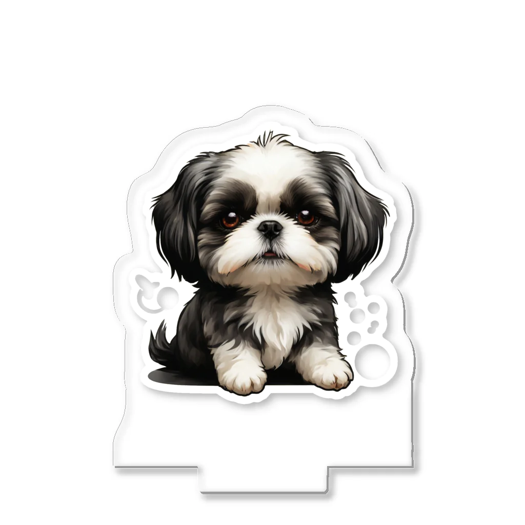 Shih Tzu Fanのシーズー（黒／白） アクリルスタンド