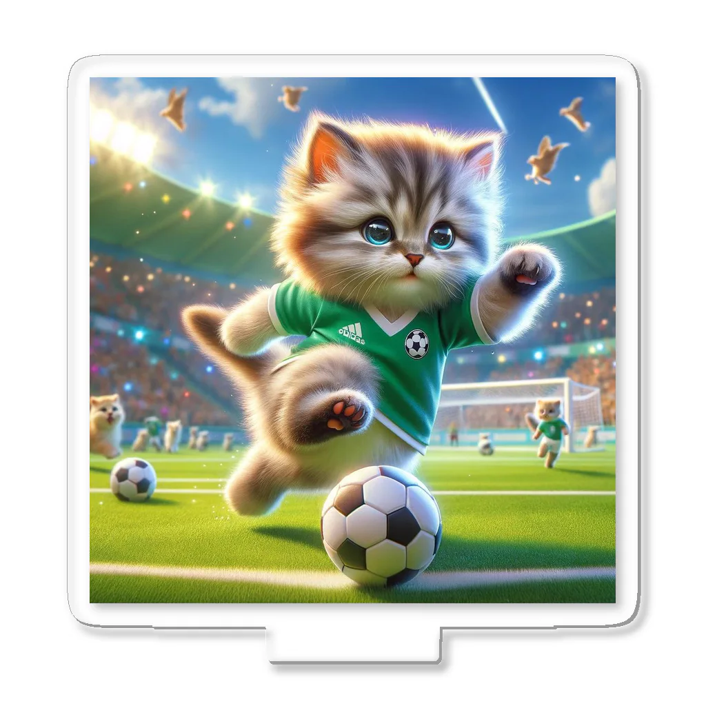 スポーツにゃんこ大戦争のサッカーにゃんこ アクリルスタンド