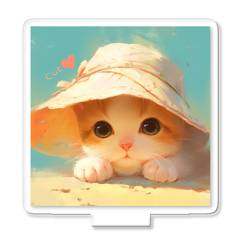 AQUAMETAVERSEの帽子をかぶった可愛い子猫 Marsa 106 アクリルスタンド
