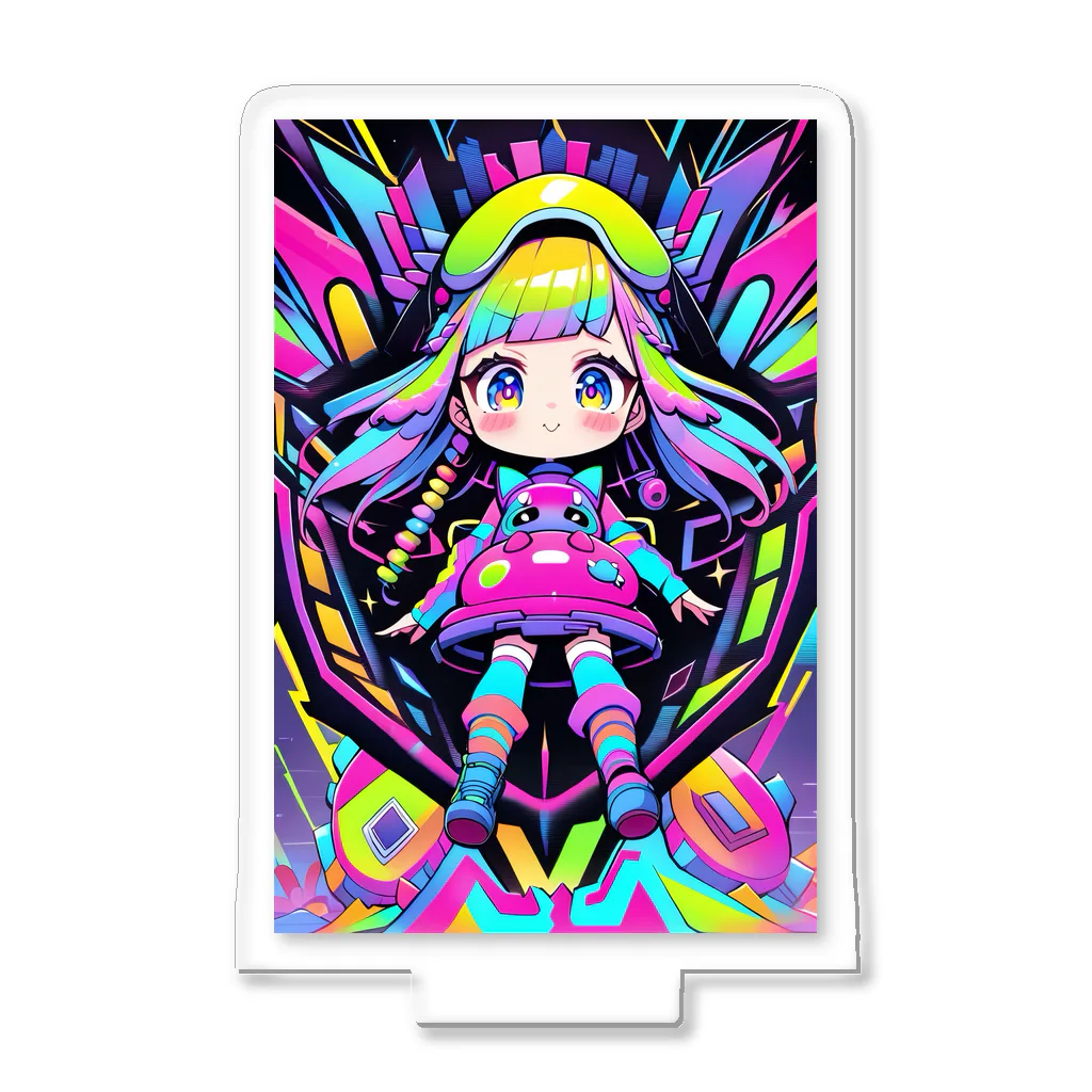 GUMIKOのカラフルな宇宙の冒険Girl Acrylic Stand