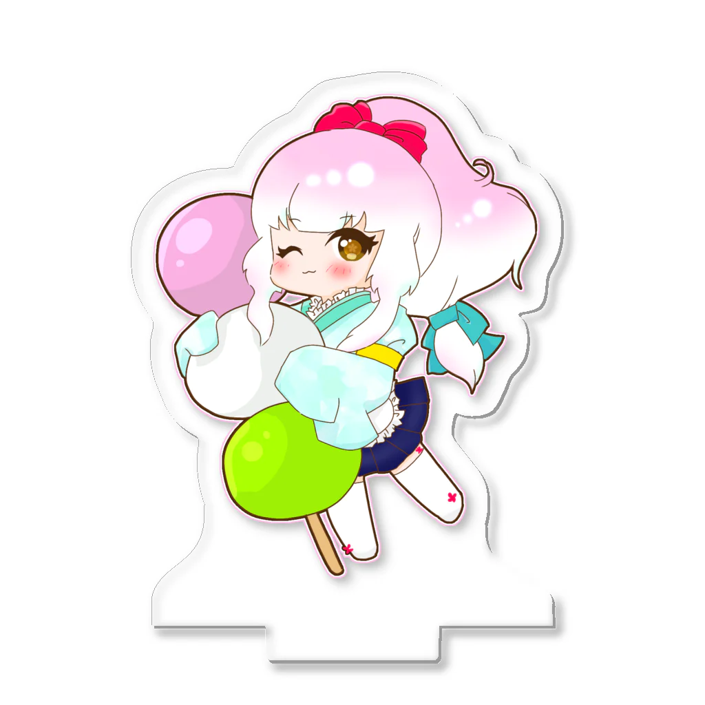 ひみつの甘味処 -SUZURI店-のひみつのお団子あまなオリジナルグッズ Acrylic Stand