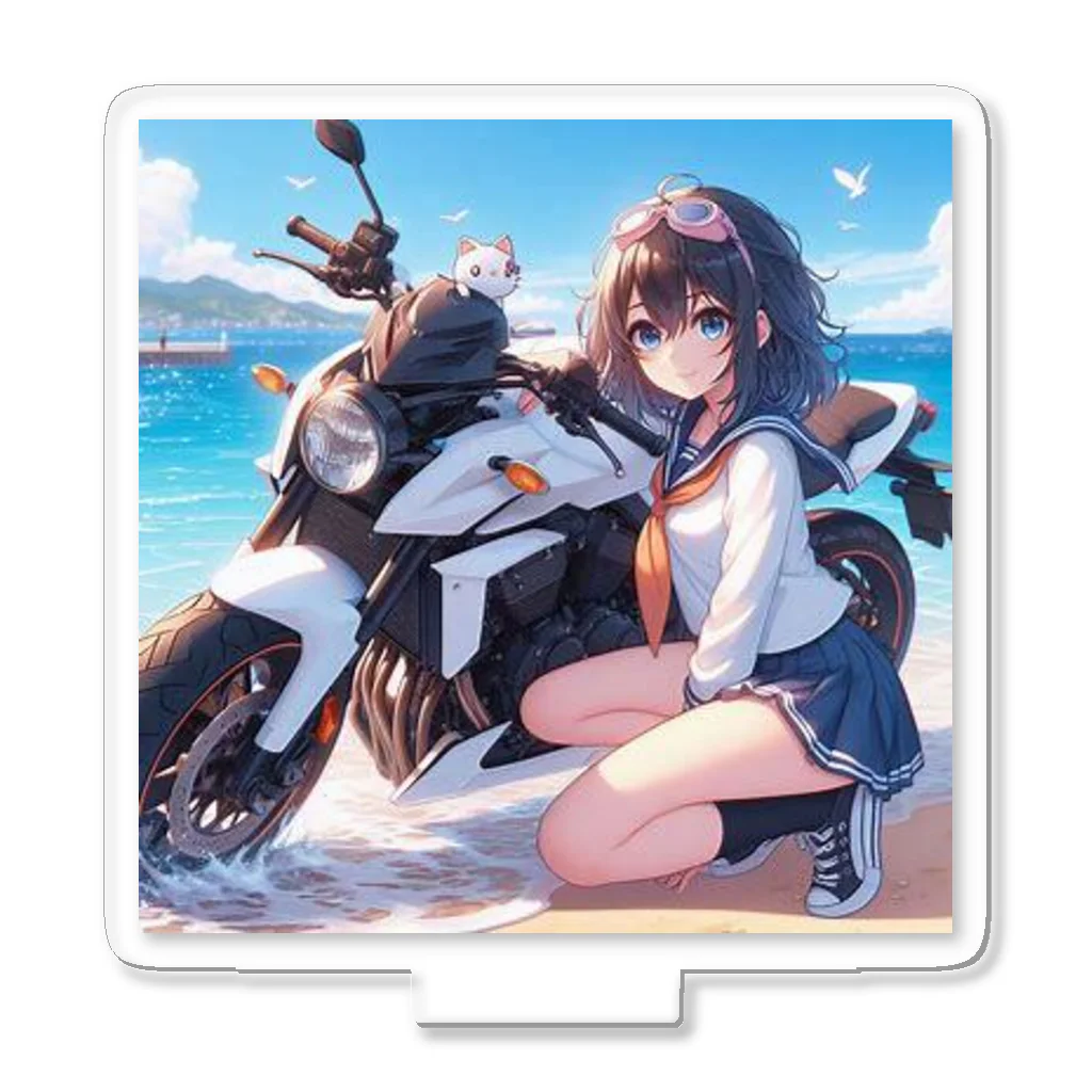 「ワンダーワールド」のバイクと女の子❣️ アクリルスタンド