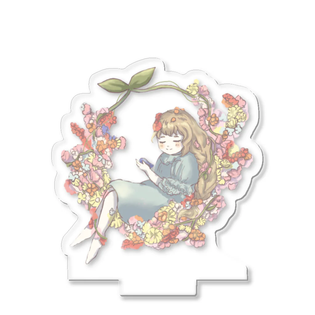 お花屋さんのお花のベッドでお昼寝 Acrylic Stand