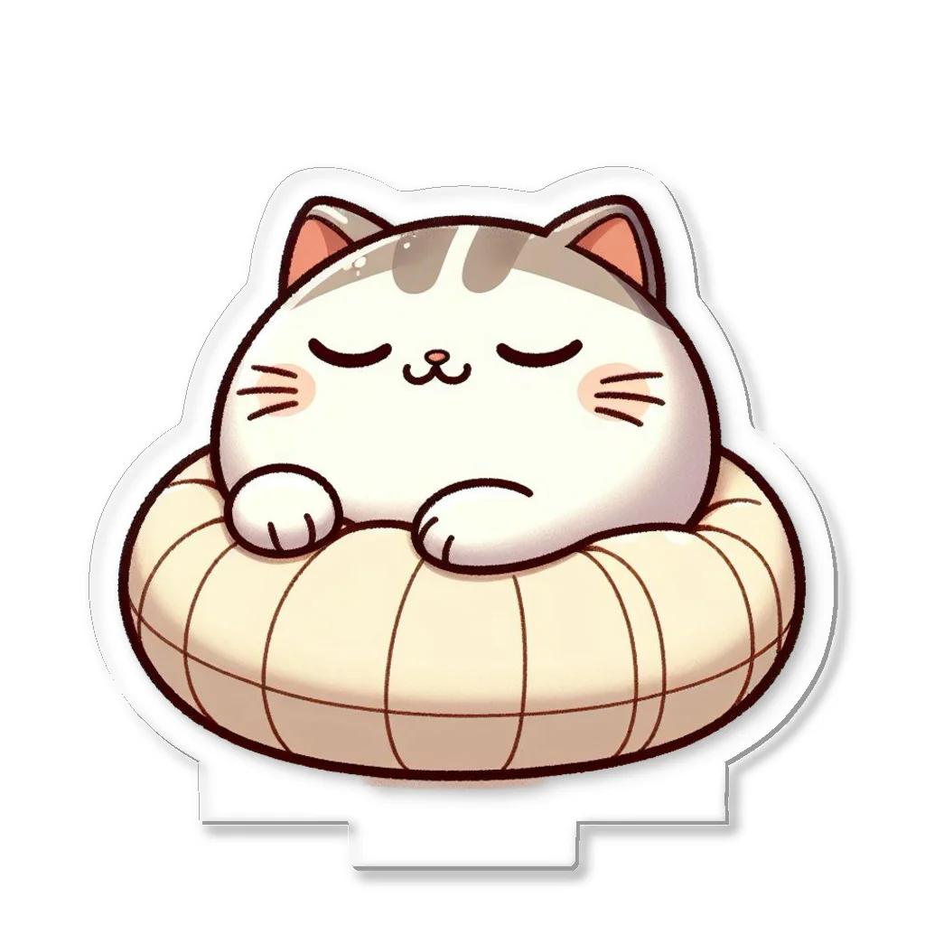 @猫グッズ製作所のかわいい猫の眠りまる Acrylic Stand