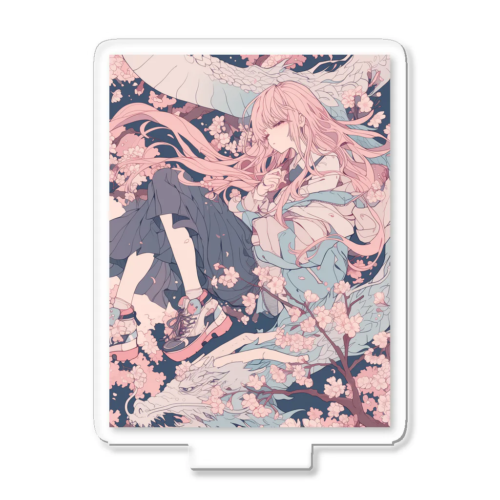 as -AIイラスト- の桜と龍 Acrylic Stand