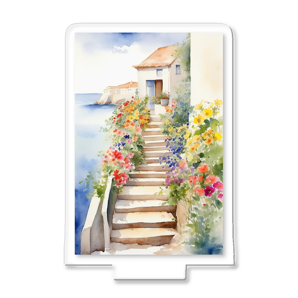 Melvilleの花のある階段（Staircase with flowers） Acrylic Stand