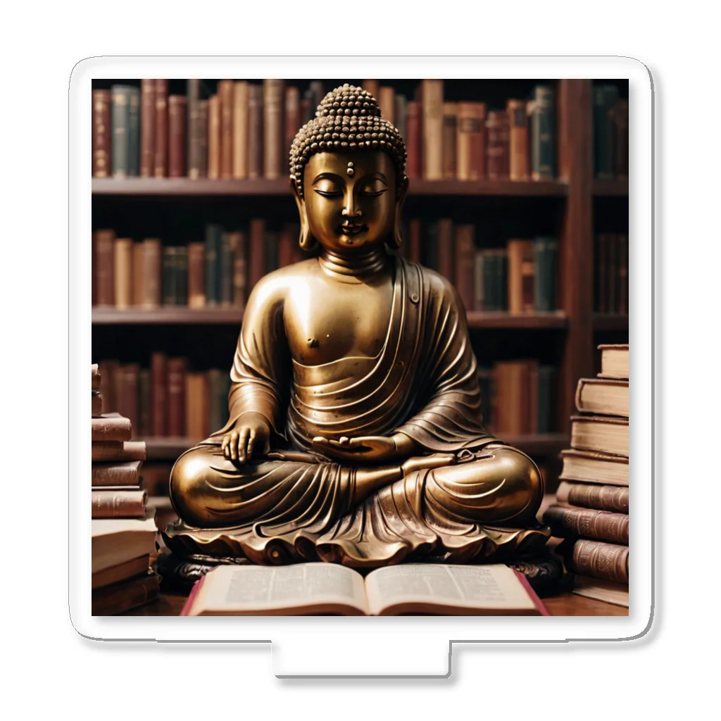 Take-chamaの学びを象徴する仏像が、新しい知識と洞察をもたらしてくれる。 アクリルスタンド
