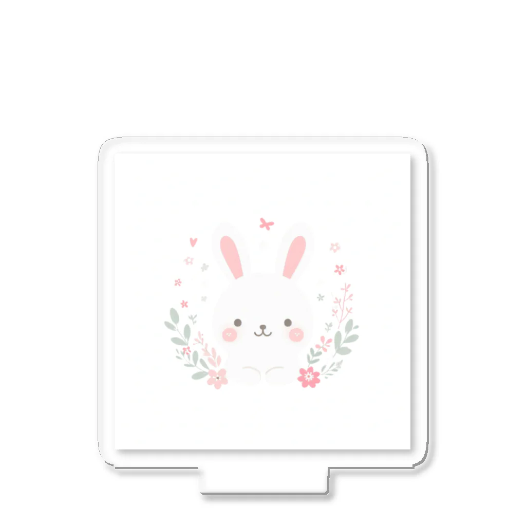 🐶と🐰のフラワーうさぎ Acrylic Stand