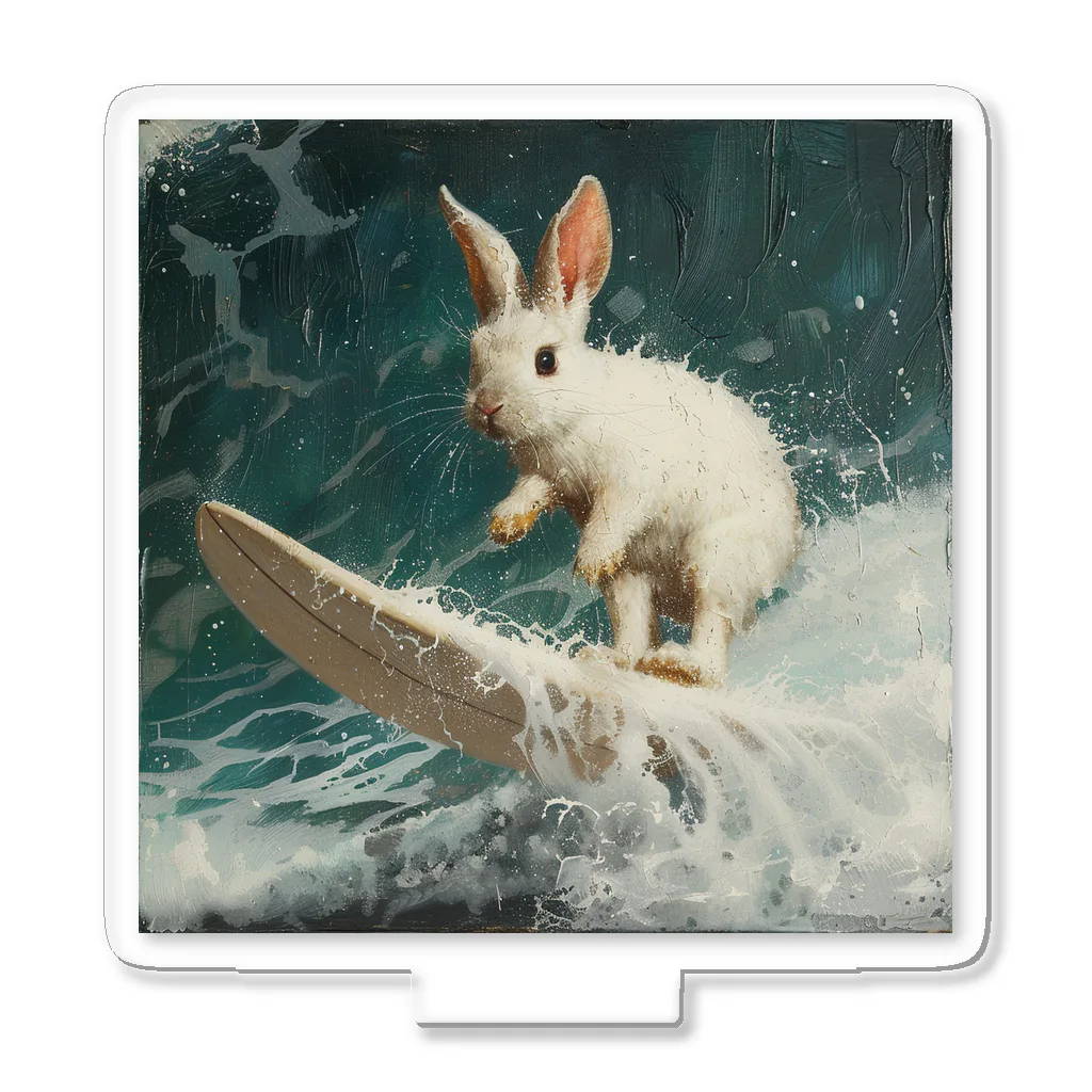 AQUAMETAVERSEのサーフィンをするウサギ アクリルスタンド