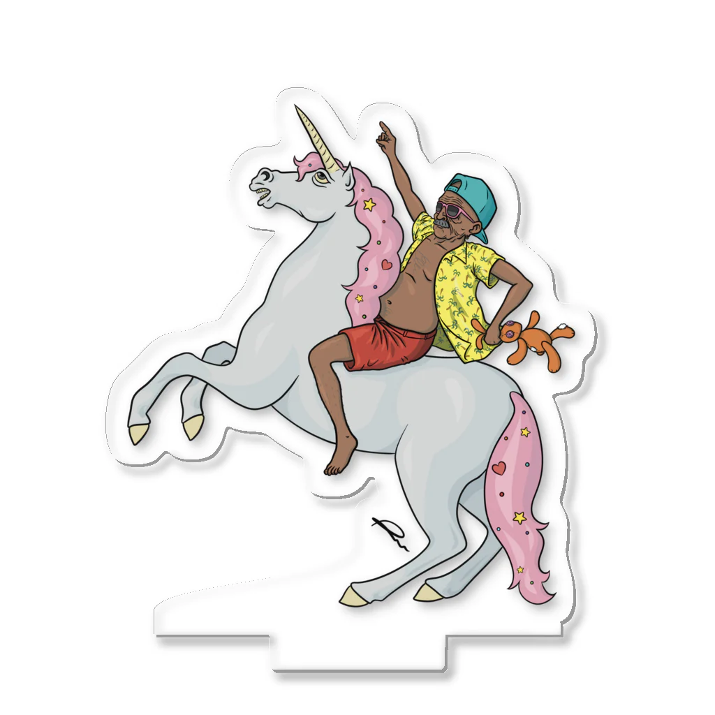 The GrandpaのThe Grandpa on a unicorn Acrylic Stand