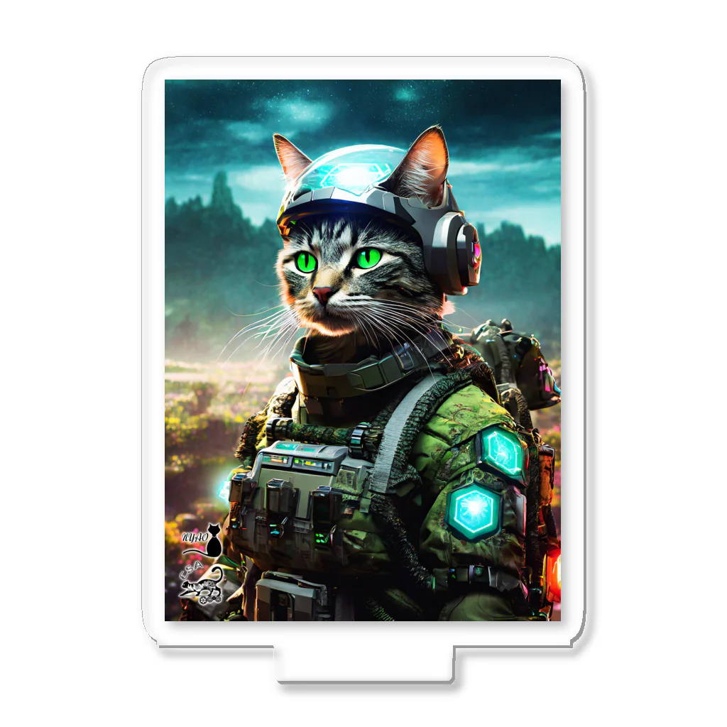 NyaoTokyoの惑星調査官「アルバート」 猫 SF サイバーパンク アクリルスタンド