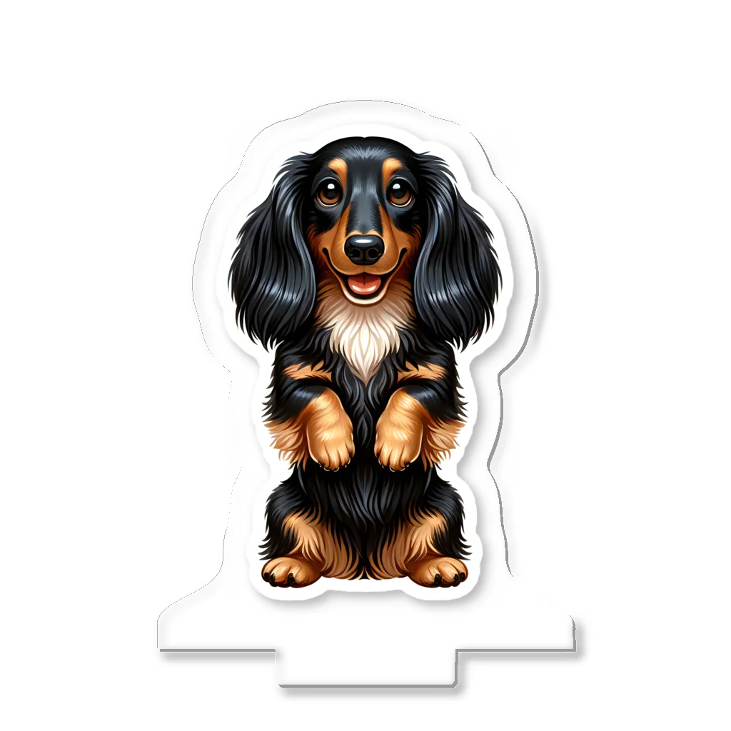 COCO SHOPの長毛ダックスフンド（ちんちんポーズ） Acrylic Stand
