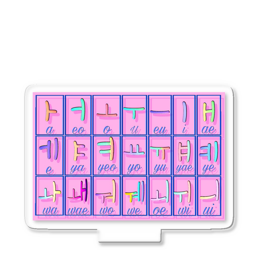 LalaHangeulのハングル母音とローマ字の対応表 Acrylic Stand