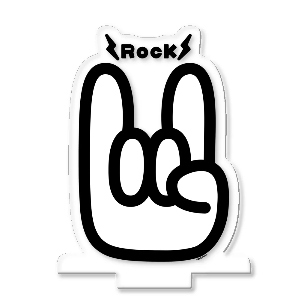 Cɐkeccooのメロイックサイン★デビル・サイン(コルナサイン)LOVE ROCK アクリルスタンド