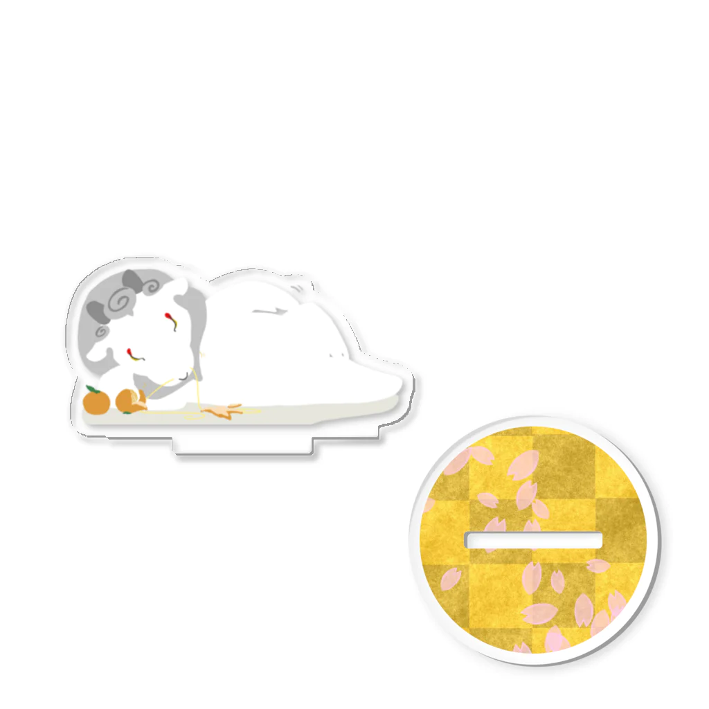 無月堂の白龍じぃじ、どこでもゴロりん Acrylic Stand