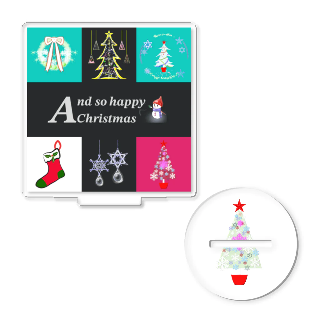 月夜のタツノオトシゴのAnd so happy Christmas2 Acrylic Stand