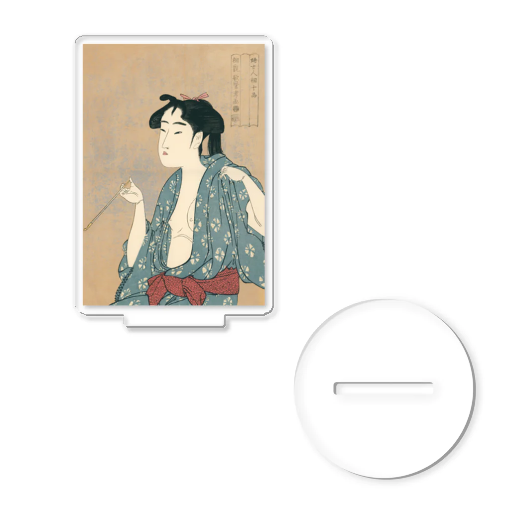 寿めでたや(ukiyoe)の浮世絵：喜多川歌麿_婦女人相十品・煙草の煙を吹く女 アクリルスタンド
