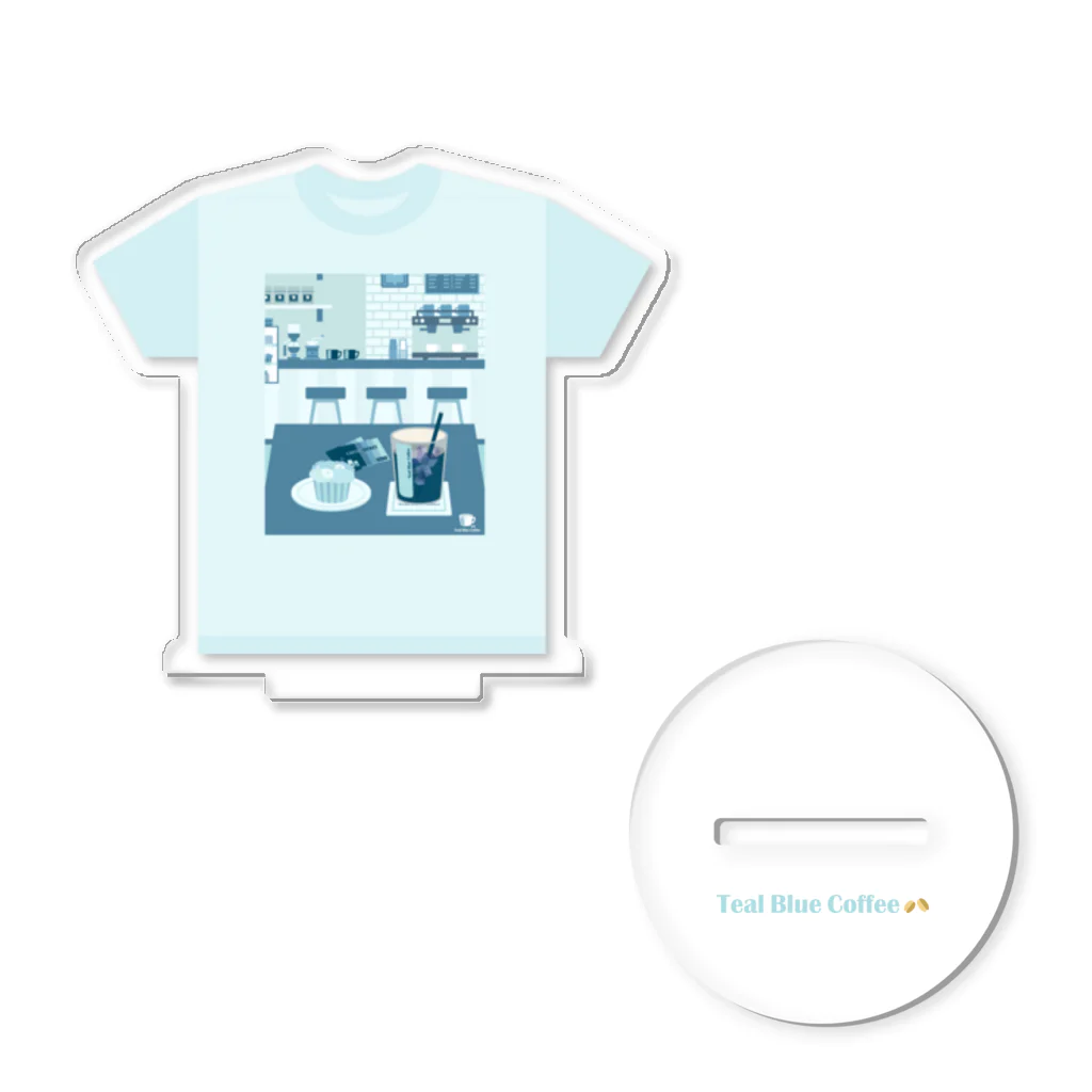 Teal Blue Coffeeのアイスコーヒーをどうぞ　～常連さんのTシャツ～ アクリルスタンド