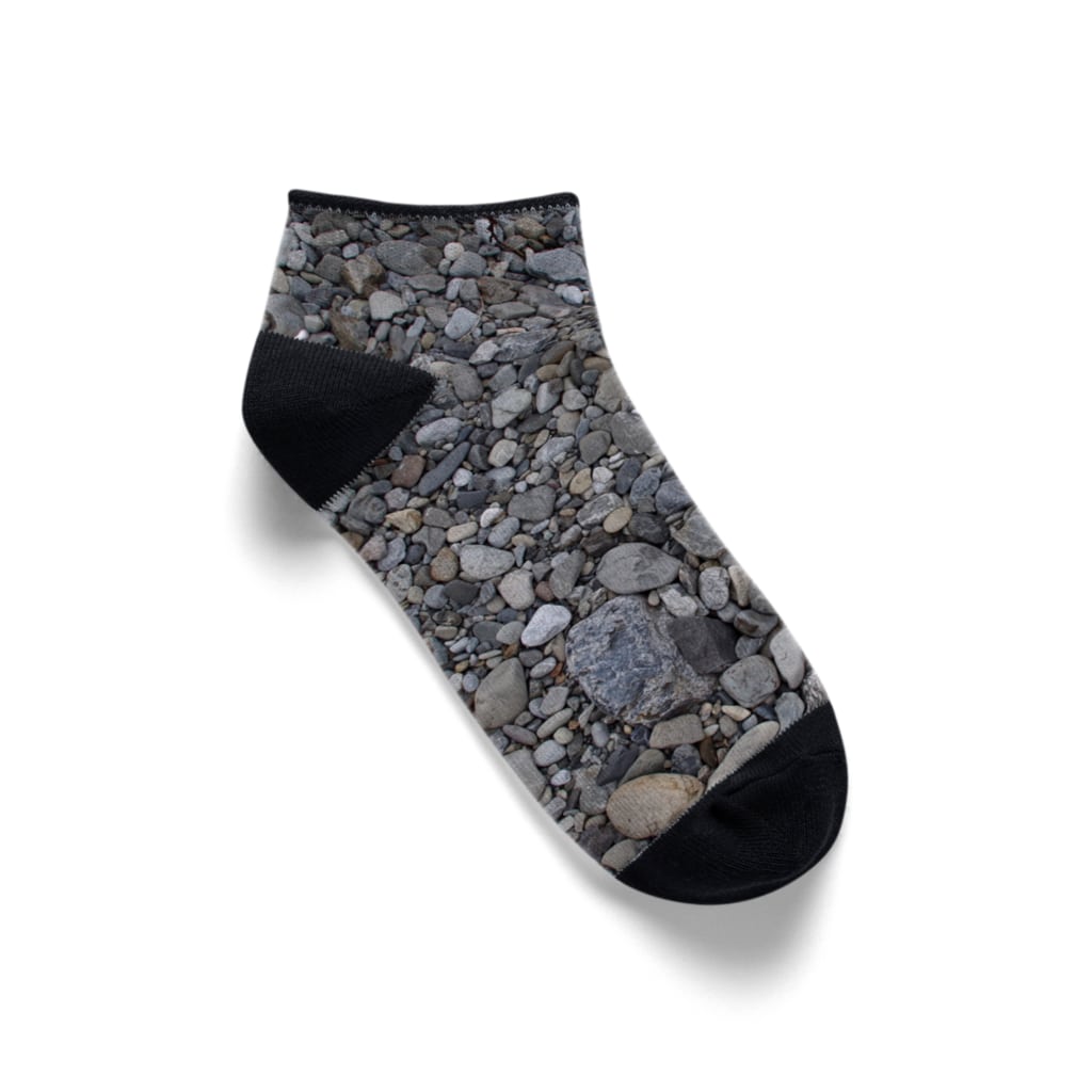 のゆきのしゃしーんの多摩川の石 Ankle Socks