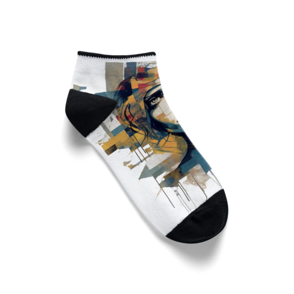 デジタルキャンバスのミックスメディアコラージュ Ankle Socks