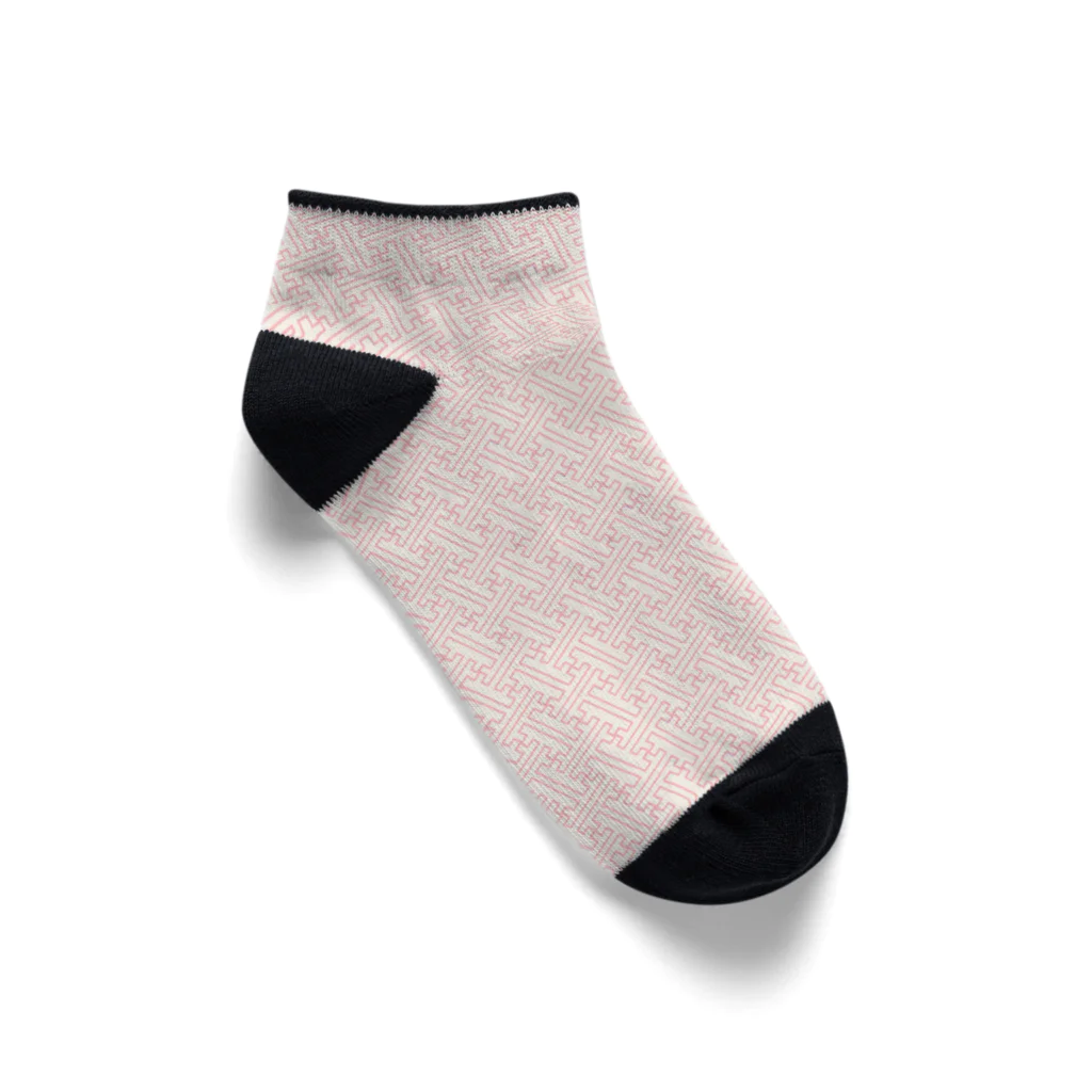 kazeou（風王）のソックス(紗綾形・淡い赤) Ankle Socks