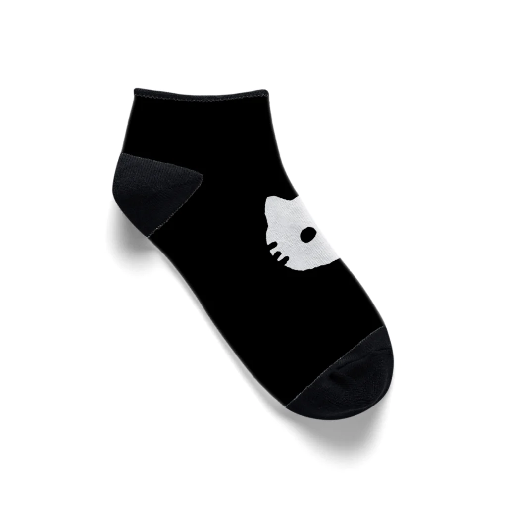 Challenge Cat Storeの挑戦するねこ_くるぶしソックス（黒） Ankle Socks