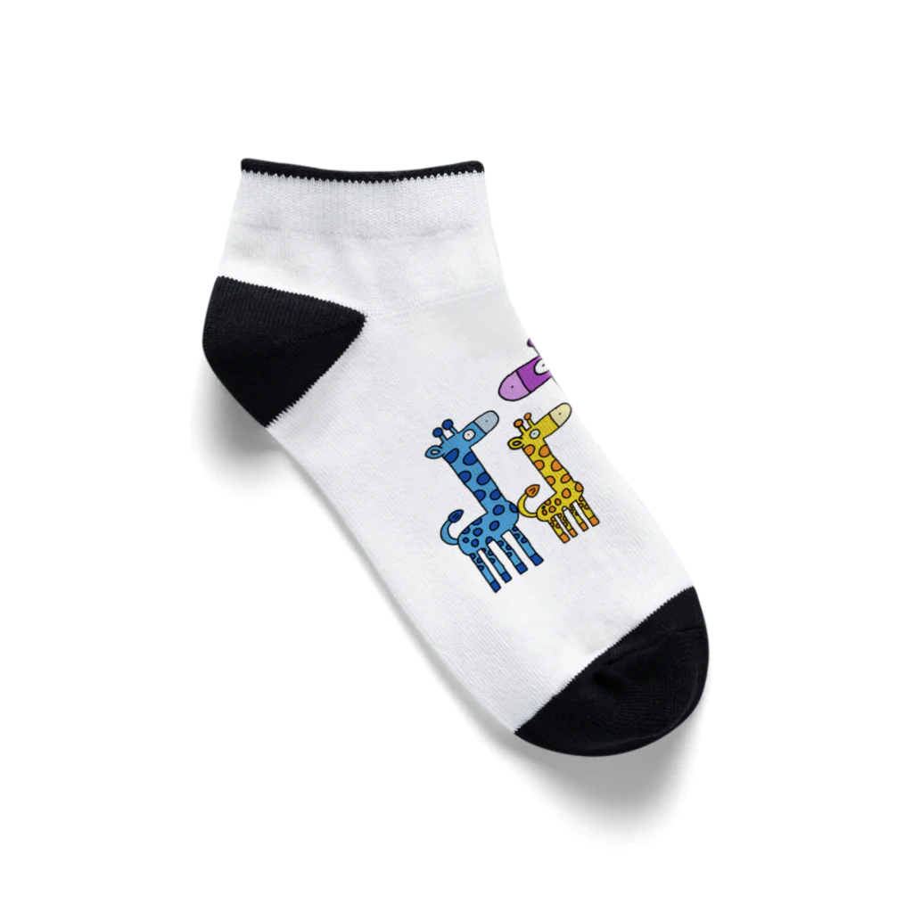 T&S.TWINS.ART.SHOPのカラフルGIRAFFE Ankle Socks