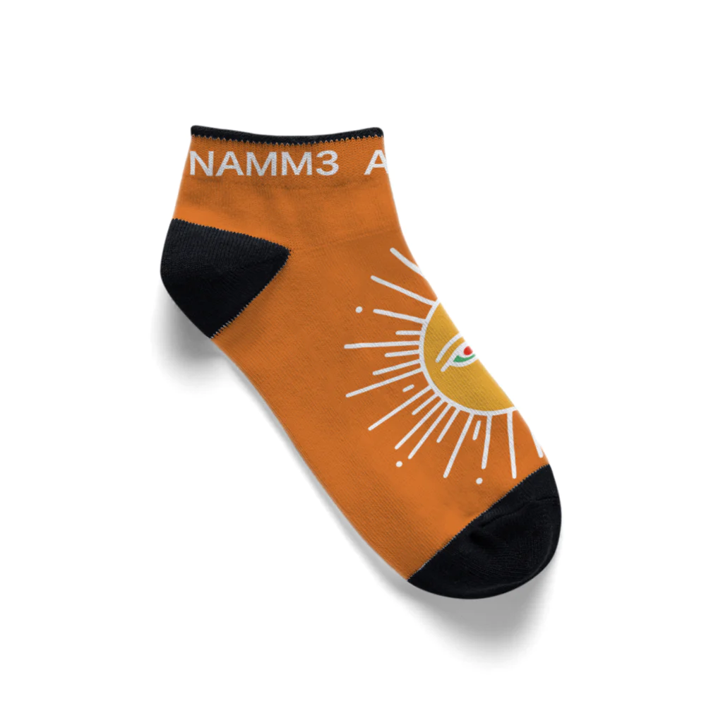 NAMM3 AND THE SUNの南無三の太陽　くるぶしソックス　白輪郭 くるぶしソックス　オレンジ Ankle Socks